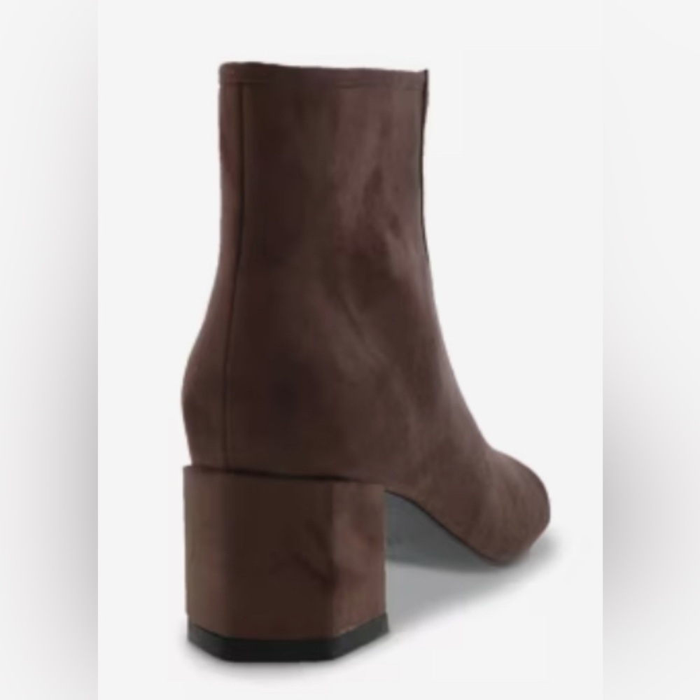 Bellini Chocolate Vegan Suede w/ Metallic Accents - Open Toe Ankle Boots/Size 7 - Picture 3 of 8